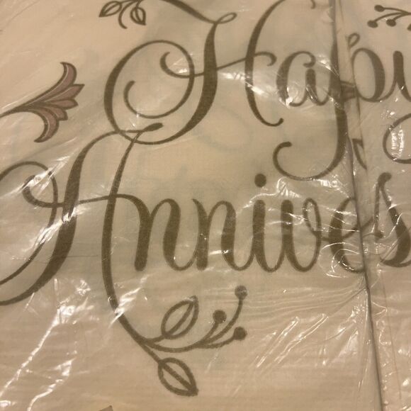 TWO 2 VTG HALLMARK Large Paper Table Cover, HAPPY ANNIVERSARY, 60” X 102”, NEW - Picture 2 of 6